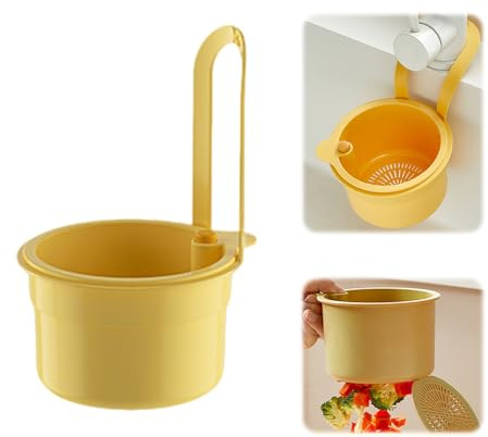 Xevinas Passoire pour évier, panier de vidange avec design à clipser, organisateur de cuisine, étagère de vidange s'adapte à la plupart des robinetteries standard, panier de vidange de cuisine en
