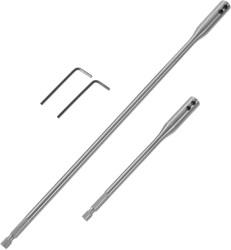 Operitacx Rallonge Perceuse Flexible pour Embout Perceuse Visseuse, Rallonge de Mèche à Bois en Acier à Haute Teneur, 150/300mm, avec Clé pour Construction