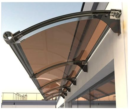 Stilvolle Außenmarkise für Türen & Fenster, wetterbeständiger Regenschutz mit Schnellablaufsystem (45 x 320 cm), strapazierfähiges Terrassenüberdachung für alle Jahreszeiten