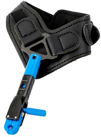 Compoundbåge, Avtryckare med 360° Justerbart Handledsband, för Vuxna och Ungdomar Tillbehör för Jakt och Skytte(Blue)