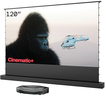 AWOL VISION Aetherion Pro + 100 Motorized ALR Screen Bundle - 4K UHD Display Ultra Short Throw Triple Laser Projector with Dolby Vision,Anti–RBE, Google TV Integration for Home Cinema & Gaming