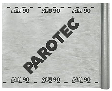 Energiesparrende Luft- und Dampfsperre Parotec ALU 90 (75m2) / 90 [g/m²] Alufolie, Dampfbremse, Trockenausbau, Fußbodendichtung, Deckenisolierung, Wärmedämmung Hilfe, Wohndachbodenisolierung