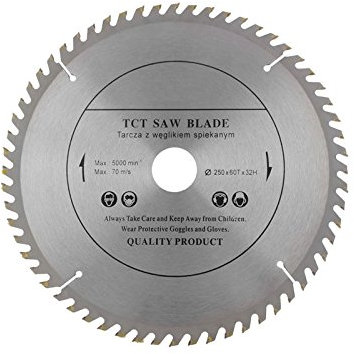 Lama per sega circolare di alta qualità, 250 mm x 32 mm, foro (30 mm e 28 mm, 25,4 mm con anelli di riduzione) per dischi da taglio per legno circolari, 250 mm x 32 mm x 60 denti.