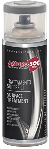 Ambro-Sol V400PAST1/ECO Smalto per Superfici, Antiruggine, Protegge dalla Ruggine le Superfici di Metallo, Copre Graffi e Imperfezioni, Bomboletta Spray in Banda Stagnata 400 ml, Grigia, Eco