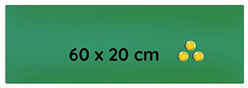Memoboard Glas Magnettafel 60x20x0,4cm Glastafel Glasboard Whiteboard Wandtafel Magnet-Board (607402 Glastafel 60x20x0,4cm, grün)