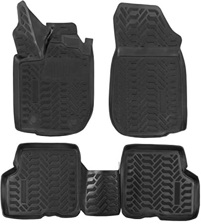 J&J AUTOMOTIVE | 3D Automatten Gummi Matten Gummifußmatten TPE Passend Für Sandero Stepway 2, 2012-2020, Anti-Rutsch, Allwetter, 4-TLG, Hohes Rand