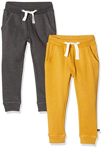 MINYMO Pojkar 2-pack sweatpants/fritidsbyxor för byxor, flerfärgade (narcissus/Sand 385), 116 EU, flerfärgad