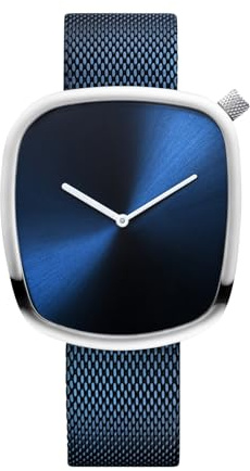 Bering Unisex Quarz Uhr | Armbanduhr 40 mm Edelstahlgehäuse und Zifferblatt | Milanaisearmband | Saphierglas | 3 ATM | 18040