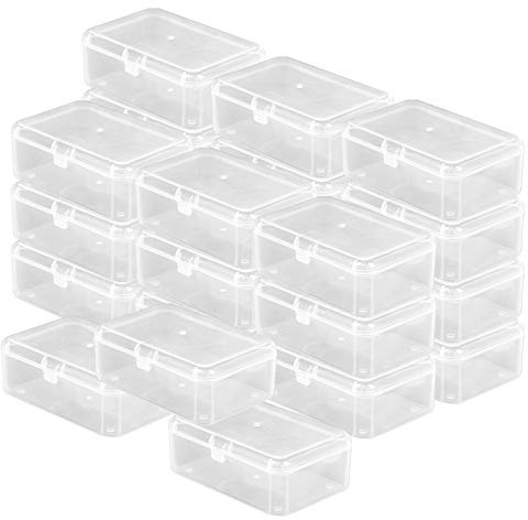 ODOOKON Clear Kunststoffperlen Jewelry Organizer Box, Kunststoff, Aufbewahrungsbehälter mit Deckel für kleine Gegenstände und andere Bastelprojekte (6,5 * 4,5 * 2,4cm)