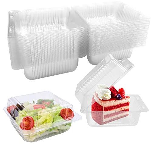 Maridergo 50 Pieces Single Individual Cake Slice Boxes, 4.2 Inch Dessert Containers Cheesecake Boxes with Lids for Pastry, Salad, Cakes