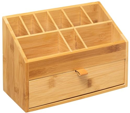 5 five simply smart Organiseur 1 tiroir lanière cuir Bambou
