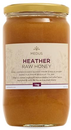 Earthbreath Raw Heather Honey | 100% Pure, Raw & Unpasteurised Honey | Cold Extracted | Raw Unfiltered Honey | Ethically Harvested | Rich Natural Flavour | Glass Jars & BPA-Free Tubs
