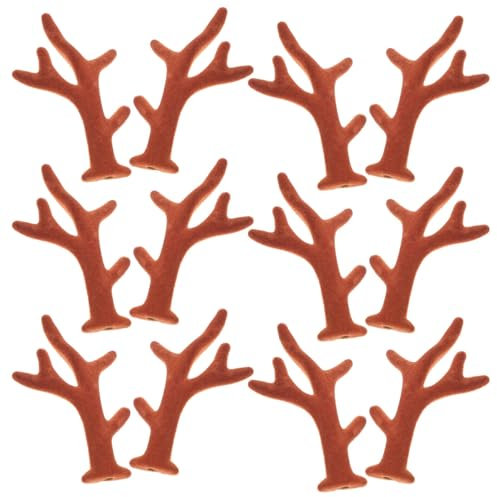 FRCOLOR 100 Stück Beflockte Geweih-Dekoration Diy-Kunsthandwerk Mini-Haarspangen Weihnachtsdekoration Mini-Geweih Hirschgeweih Ornamente Weihnachts-Hirschgeweih Kunststoff