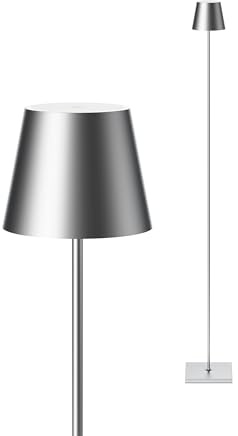 SIGOR Nuindie 1.0 LED Akku-Stehleuchte, silberfarben | Dimmbar • Indoor & Outdoor • IP54 • 120 cm • Easy Connect • 12 h Leuchtdauer