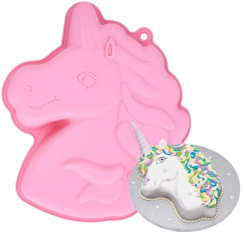 Silikonformen Einhorn Backform - Einhorn Kuchenform Silikon | 3D Kuchenbackform für Einhornkuchen | Pferd Silikonform für Geburtstage, Mottopartys, Schokolade, Brot, Pudding und Desserts
