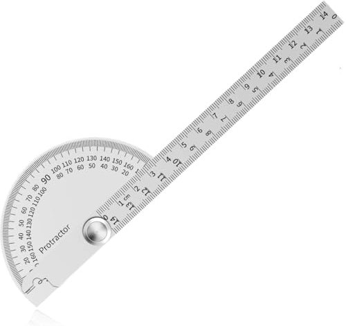 QEQSHQO Goniometro con Righello per Studente Falegname, Ingegnere Goniometro, Righello Numerico Angolare, Goniometro 180 Rotante, Goniometro di Misura, Goniometro Rotante, Goniometro in Acciaio Inox