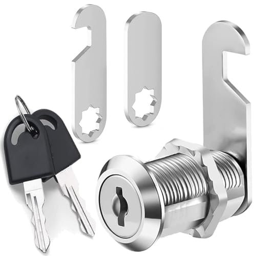 Litensh Security Mailbox Lock with Different Keys, Letter Post Box Locks, Cabinet Drawer Cam Cupboard Toolbox Door Furniture Locker Lock Come with 2 Different Plates, 40 MM