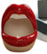 Rote Lippen-Übertopf – Mehrrolliger Keramik-Pflanztopf mit sexy Lippen, Gadget – Schreibtisch-Haarnadel-Aufbewahrung, Organizer, Keramik-Lippenstift-Halter, einzigartiger Mehrzweck-Keramik-Pflanzgefäß