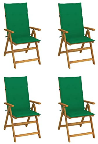 Sufrk Garten-Liegestühle 4 STK. mit Kissen Relaxliege Garten Relax Gartenliege Camping Relaxliege Garten StüHle Outdoor Akazie Massivholz 3065352