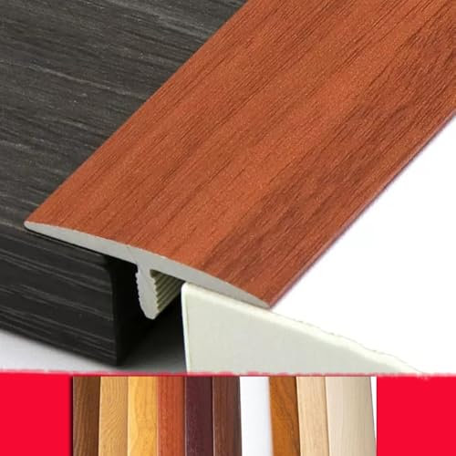 ZIUSFAC Boden Übergangsleiste T-Profil Fußböden Abdeckleisten PVC Bodenübergangsstreifen Selbstklebend Fliesen Kanten Trim Abdeckleiste 3.8 Cm Breite, Übergangsprofil Für Laminat Fußboden(Applewood,L1