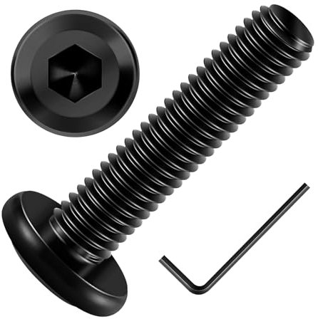 Momowin 20 Piezas Tornillos Hexagonales, M5x16 Tornillos Cabeza Plana, Acero Inoxidable A2 V2A Rosca Completa con llave Hexagonal. (Negro)