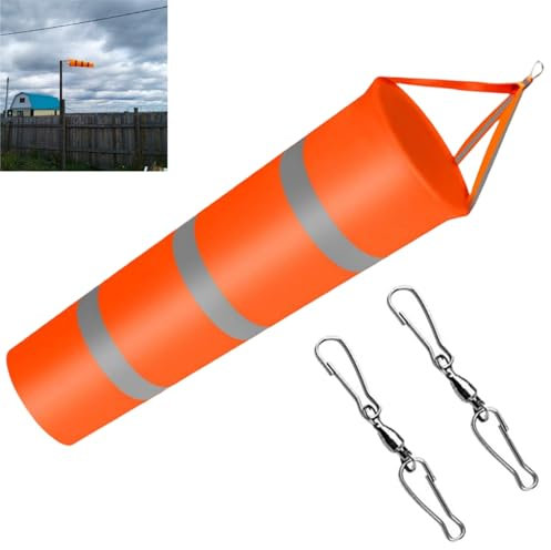 Manica a vento,Manica a Vento per Esterno da 80 cm,indicatore di vento,banderuola Indicatore di Vento,con 2 Ganci,con Bande Riflettenti Fluorescenti,Sacchi a Vento per Il Giardino
