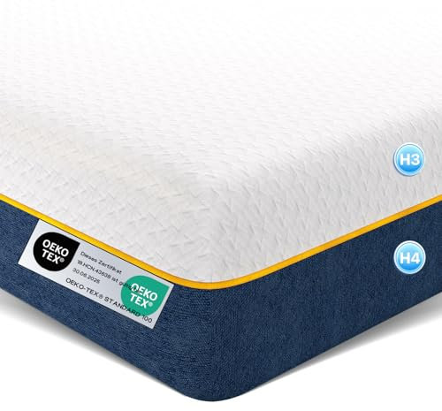 wowttrelax Matratze 90x200 Wendematratze H3 H4 Härtegrad 20 cm Höhe, Matratzen mit Punktelastischer atmungsaktiver 7 Zonen Kaltschaumkern - 60 Nächte Probeschlafen - H3/H4 Doppelseitige