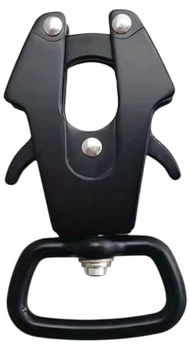 Karabiner Hundeleine, Hundhalsband Schnellverschluss, Karabinerhaken, Frosch Clip, Schnellverschluss Schnalle, Verschluss Schwarz (4cm, Eckiges Ende)