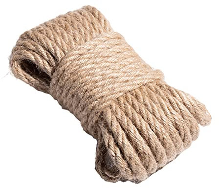 Hilo de yute y cordel de yute Cuerda suave de Jiuchi de 10 metros de longitud, ideal for regalos, manualidades, decoración y jardinería.(Diameter 8mm)