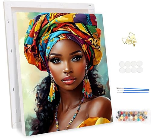 MEIYUDA Pintar por Numeros Adultos con Marco Mujeres, DIY Cuadro al óleo con Números para, Kit de Pintura al óleo Digital para Adultos de Lienzo, Decoración para el Hogar 30x40cm