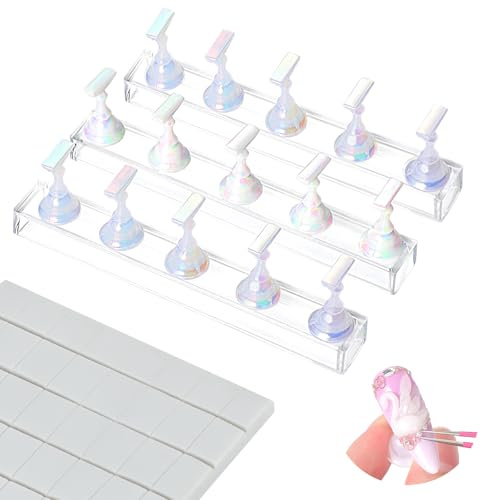 SAVILAND Essentials Nail Stand: Strong Magnetic Nail Holder for Painting Nails Aurora & Unicorn Design Nail Stand for Press Ons All Nail Tips Compatible for Beginner Home DIY Tool