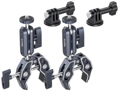 SMALLRIG Camera Mount Clamp 2-Pack, Ballhead Magic Arm with Adapter for GoPro, Camera Monitor Mount, Super Clamp for DSLR/Stabilizer - 5529