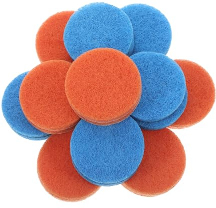 WEKAMOS 24 Piezas Pack Almohadillas de Limpieza Redondas para Fregado Esponjas de Nylon Resistentes Compatibles con Cepillos Eléctricos para Cocina Baño y Superficies Pequeñas Eficientes