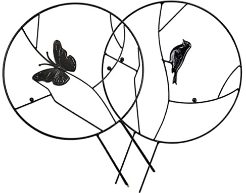 GALPADA 2 Stück Teiliges Garten Rankgitter Metall Kletterpflanzenstütze für Topfpflanzen Dekoratives Rankgerüst für Orchideen Clematis Jasmin und Kletterpflanzen Stabiler Pflanzensupport