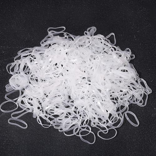Clear Hair Elastic Bands,Soft Rubber Hair Accessories Mini Hair Bands for Women Birthdays, Halloween, Christmas, Wedding Braids Hair Hairstyle.（pack of 1000）