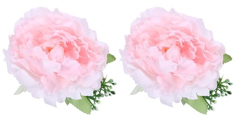 PATIKIL Fermacurtain Fiori 2 Pezzi Decorativi per Tendaggi Fiori di Peonia Artificiale Clip per Tenda per Casa Ufficio Camera da Letto Trattamento Finestra Rosa