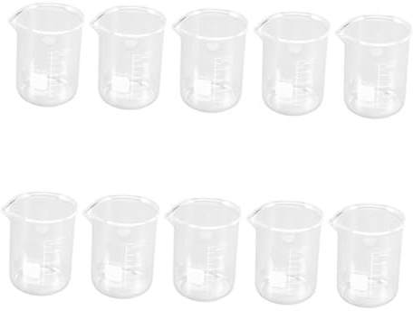 Alipis 10pcs Glass Measuring Cups Scale 100ml Graduated Beaker Borosilicate Glass Accurate Scale Measuring Cups for Kitchen and Lab Use
