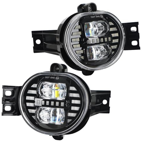 Tri-Aroute LED-Nebelscheinwerfer mit weißem Tagfahrlicht für Dodge Ram 1500, 2500, 3500 (Baujahre 2002–2008) und Dodge Durango Pickup (Baujahre 2004–2006)