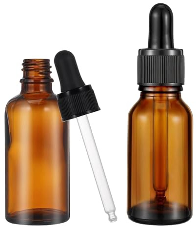 2 Stück Pipettenflaschen 30ml Braunglas Pipettenflasche,Glasflasche Pipette,Apothekerflasche mit Tropfenpipette für ätherische Öle,Parfümöle,Flüssigfarbstoffen Braunglasflasche Pipette,Tropfflasche