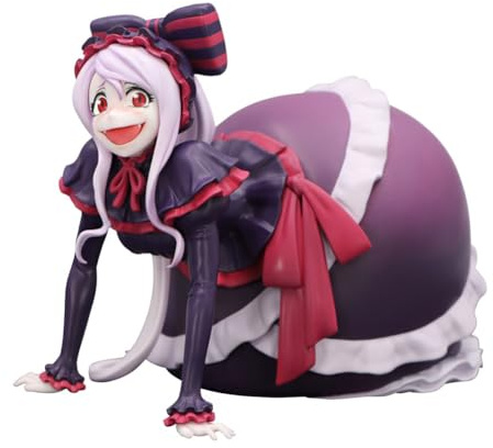 DEXSHUN Shalltear Bloodfallen Figur Anime Statue Shalltear Bloodfallen Knienhaltung Nudelstopper PVC Modellfigur Sammlung Desktop Dekorationen Ornamente Geschenke 10cm