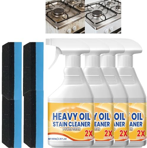 Limpiador de manchas de aceite pesado para cocina, limpiador de grasa resistente para cocina, spray desengrasante resistente, limpia las manchas de aceite de cocina para horno, estufas y campanas