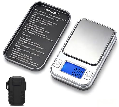 Mini Scales 0.01g/200g, Diyife Portable Precision Small Scale 8 Units, Jewellery Scales with Storage Case, Auto-Off, Backlit Lcd, Tare, Digital Pocket Scales for Gold, Gem, Medicine (Silver)