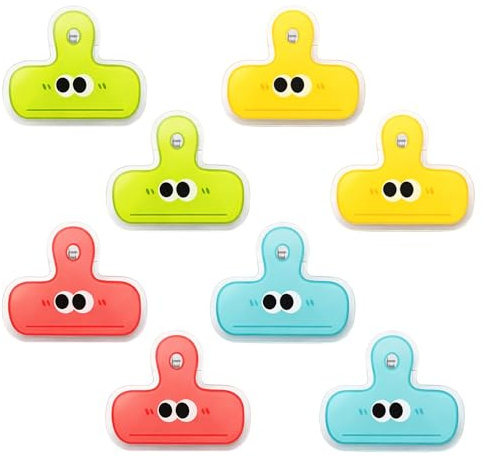 Food Bag Clips, Eight Acrylic Food Storage Sealing Clips, Durable Bag Clips for Food Preservation, Secure Food Bag Clips for Kitchen Pantry Organisation