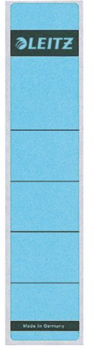 Leitz 1643 Rückenschilder für Standard-Ordner, selbstklebend, kurz, schmal (50er Sparpack, blau)