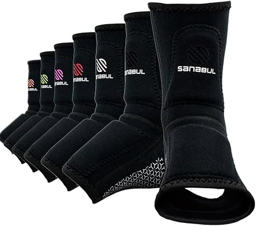 Sanabul Essential Striking Gel-Knöchelschutz für MMA-Kickboxen, Knöchelbandagen für Männer und Frauen, MMA, Kickboxen, Muay Thai, Knöchelbandage und Schutz, 1 Paar, Schwarz, Größe L/XL