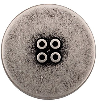 Coole silber Metall Knöpfe modern flache Form matt 4 Löcher 18mm, 23mm oder 30mm (5 Stück) (18mm)