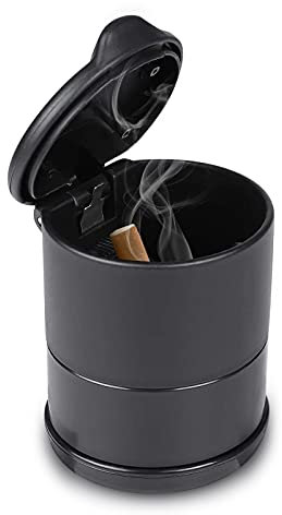 Republe Bärbar rörformig rökfri bil cigarett askfat bil cigarett aska kopphållare ersättning, svart, 72 x 95 mm