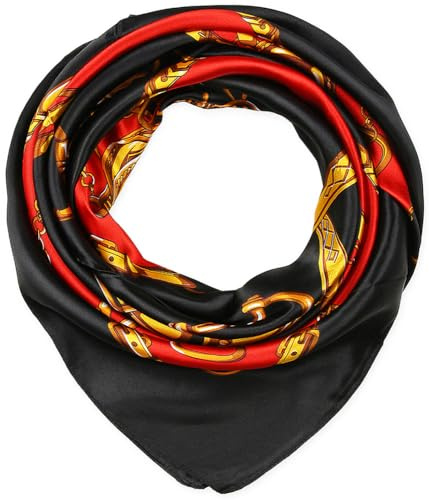 corciova Sciarpa quadrata in raso da donna 35 x 35, avvolgicapelli effetto seta, bandana grande, fascia per il collo, foulard e accessorio alla moda, 35 x 35 in