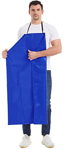 Nanxson Herren wasserdichte Schürze Industrielle Arbeitsschürze Latzschürze PVC Schlachthofschürzen CF3108 (Blau, eine Size)