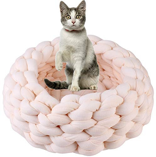 katzenbett hundebetten für mittlere Hunde Haustierbetten Für Katzen Kätzchenbett Warmes Hundebett Kleines Katzenbett Hundekissen Luxus Hundebett beige,30cm/12in